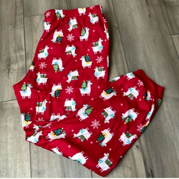 Wondershop Red Kids Pajama Bottoms with Llama and Snowflake Print - Picture 1 of 4